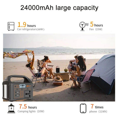 100W Portable Power Station 220V/110V Solar Generator Outdoor Emergency Mobile Power Bank 24000mAh LiFePO4 For Camping Power LED - MarvelouStoree