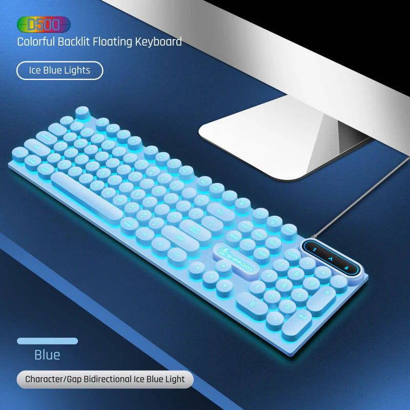 104Keys Wired Keyboard with RGB Backlit Breathing Light Gaming Wired Ergonomic Keyboard for Computer Laptop for PC Gamer Office - MarvelouStoree