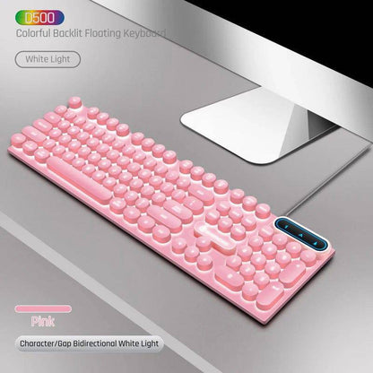 104Keys Wired Keyboard with RGB Backlit Breathing Light Gaming Wired Ergonomic Keyboard for Computer Laptop for PC Gamer Office - MarvelouStoree