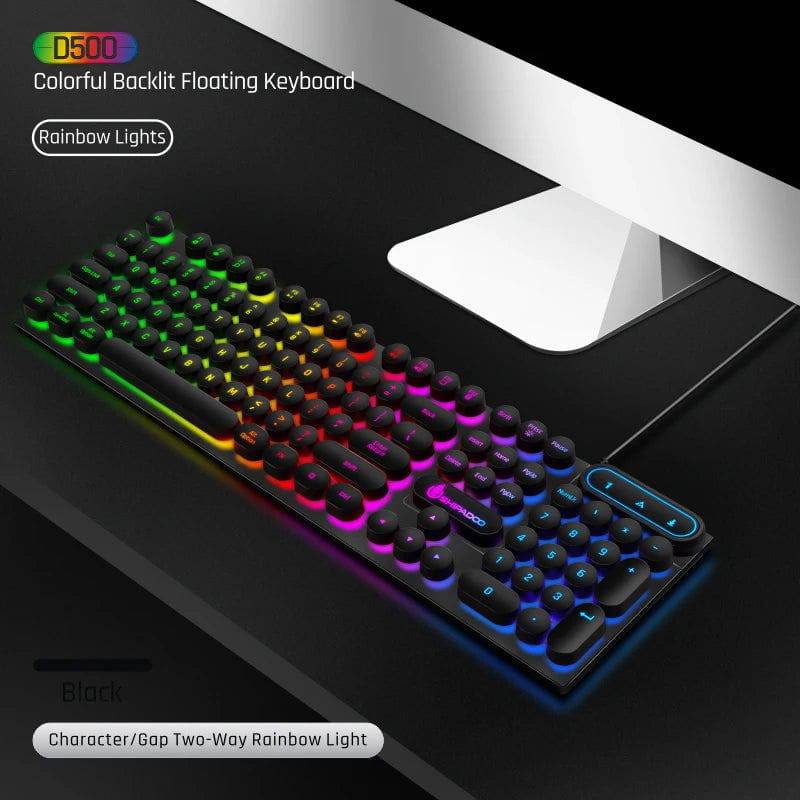 104Keys Wired Keyboard with RGB Backlit Breathing Light Gaming Wired Ergonomic Keyboard for Computer Laptop for PC Gamer Office - MarvelouStoree