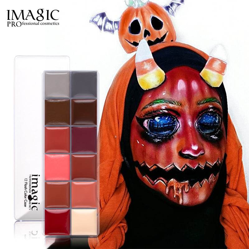 IMAGIC 12 Color Oil Paint Professional Body Painting World Cup Halloween Drama Performance Face Oil Paint - MarvelouStoree