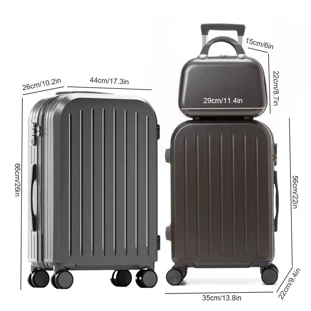 12 20 24 Inch 3 Pieces Carrier Travel Suitcase Set with Spinner Wheels Trolley Case Luggage On Wheels Zipper TSA-Approved Lock - MarvelouStoree