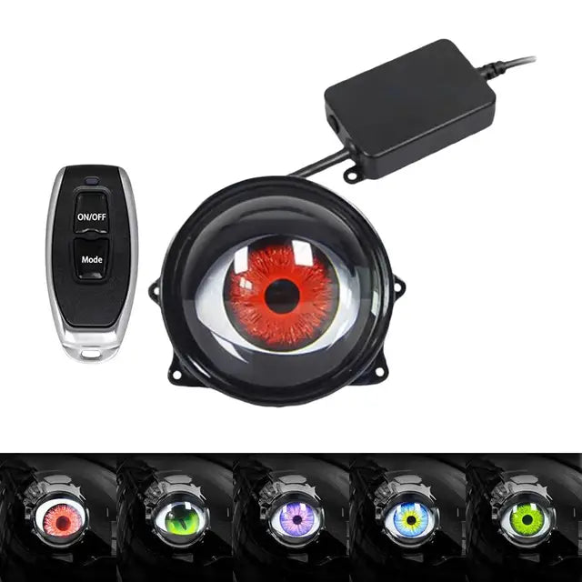 12-36V USB Dynamic Devil Eyes LED Car Lights 3 Inch Remote Control Retrofit Headlight Assembly Auto Decoration Tools Accessories