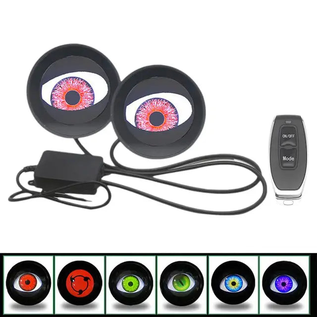 12-36V USB Dynamic Devil Eyes LED Car Lights 3 Inch Remote Control Retrofit Headlight Assembly Auto Decoration Tools Accessories