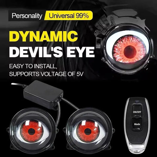 12-36V USB Dynamic Devil Eyes LED Car Lights 3 Inch Remote Control Retrofit Headlight Assembly Auto Decoration Tools Accessories