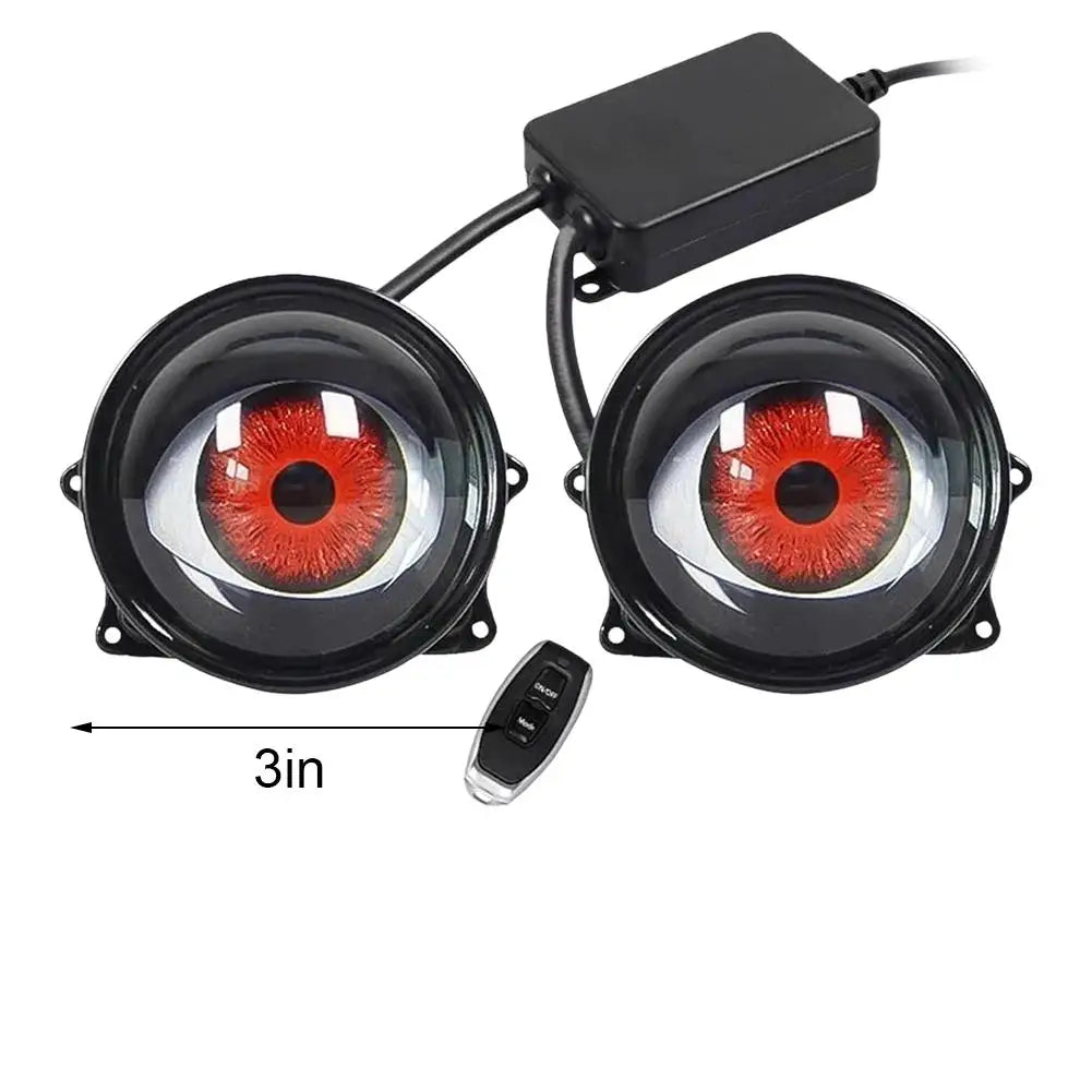 12-36V USB Dynamic Devil Eyes LED Car Lights 3 Inch Remote Control Retrofit Headlight Assembly Auto Decoration Tools Accessories