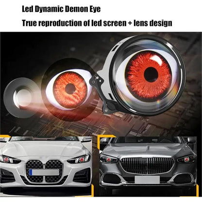 12-36V USB Dynamic Devil Eyes LED Car Lights 3 Inch Remote Control Retrofit Headlight Assembly Auto Decoration Tools Accessories