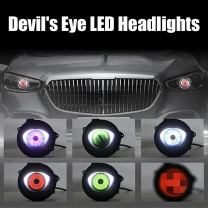 12-36V USB Dynamic Devil Eyes LED Car Lights 3 Inch Remote Control Retrofit Headlight Assembly Auto Decoration Tools Accessories