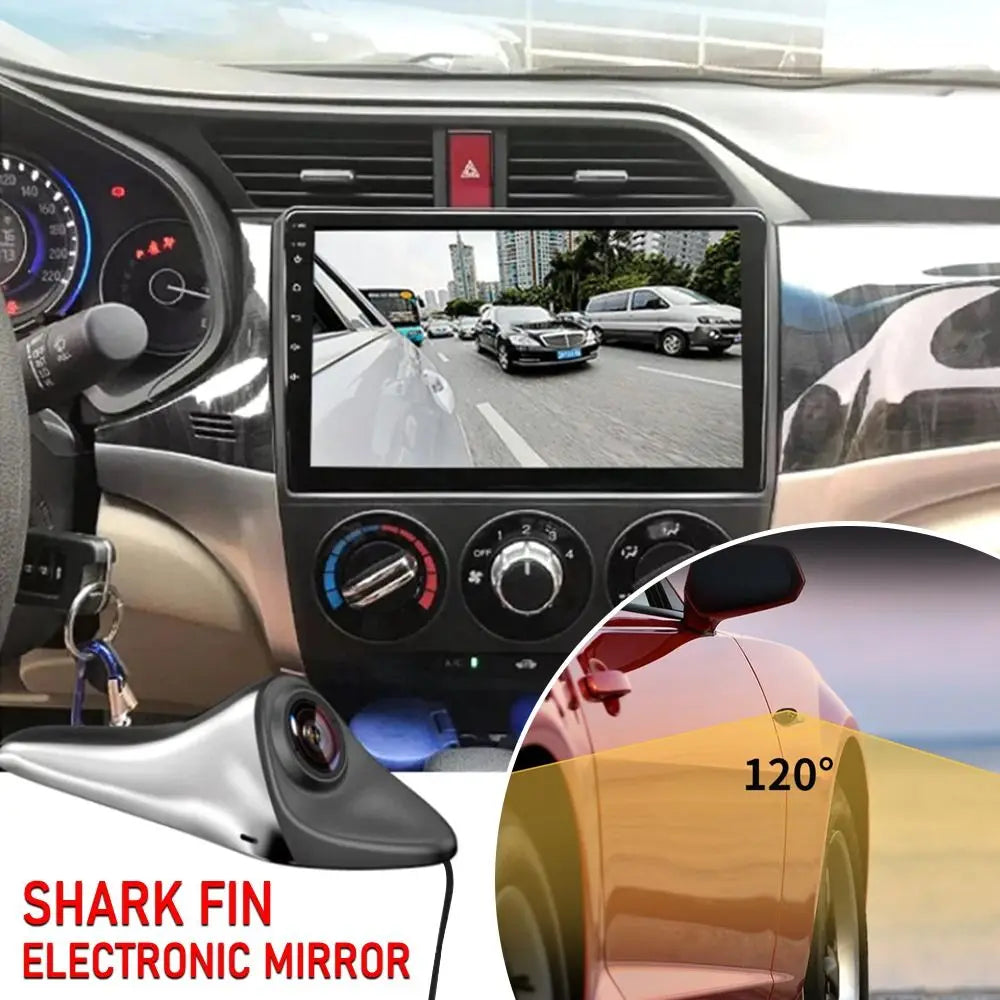 Marveloustoree 120° Car Rear View Camera Shark Fin CVBS/AHD Backup Side Camera 1080P Rotatable Lens Blind Spot Auxiliary Reversing