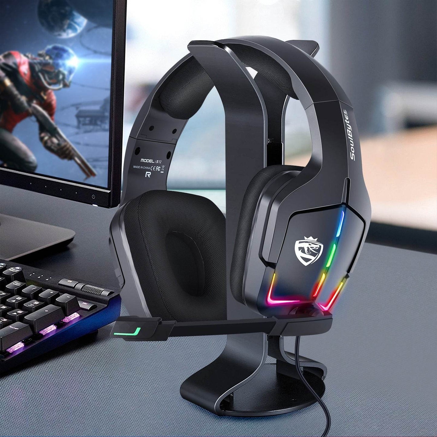 S12 Head mounted gaming headset wired RGB computer gaming headset PS4 headset - MarvelouStoree