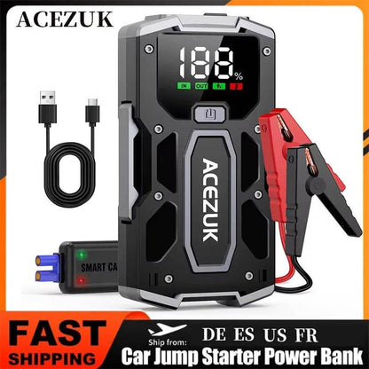 12800mAh Car Jump Starter Portable Power Bank Car Battery Booster 12V Car Starting Device for Petrol 7.0L Diesel 5.5L - MarvelouStoree