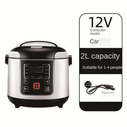 12V 24V Mini Rice Cooker Car Truck Soup Porridge Cooking Machine Food Steamer Heat Lunch Box Meal Heater Warmer English Menu  2L