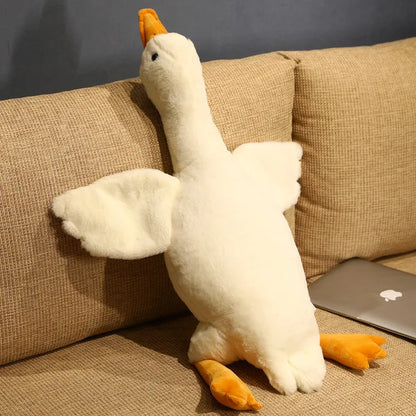 130CM Giant White Duck Plushie Toys Soft Stuffed Big Wings Goose Doll Lovely Animal Pillow For Children Girls Birthday Gifts