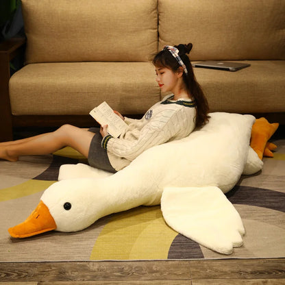 130CM Giant White Duck Plushie Toys Soft Stuffed Big Wings Goose Doll Lovely Animal Pillow For Children Girls Birthday Gifts