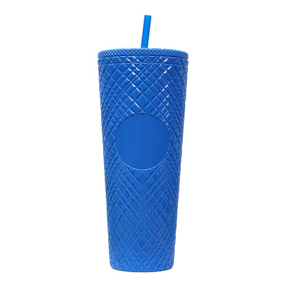 Large Capacity Coffee Cup 710ml Durian Cup Diamond Creative Plastic Straw Cup with Lid Reusable Mug