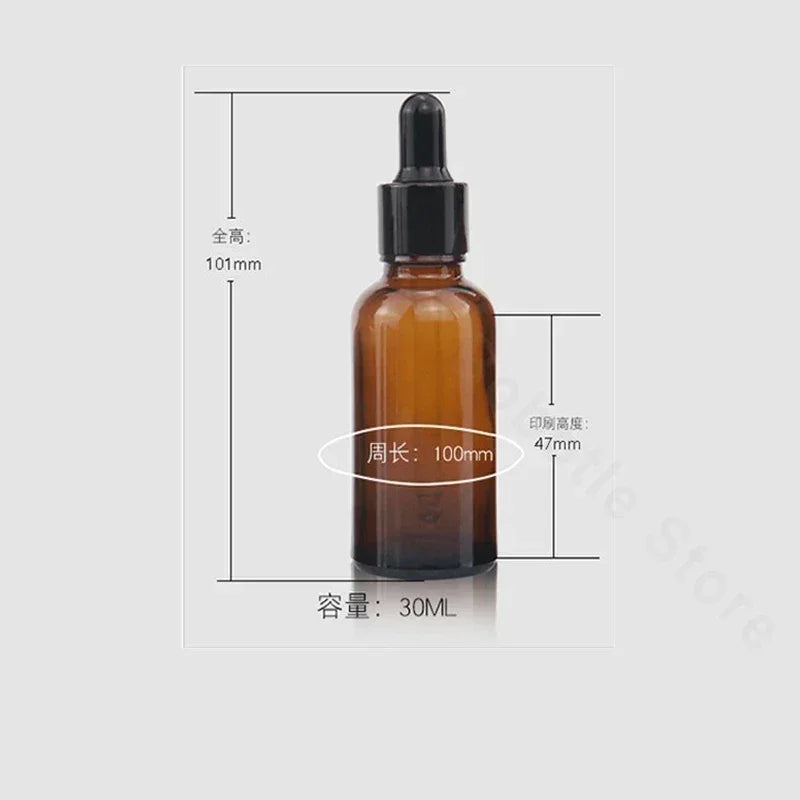 14PCS 15/30/50/100ml Glass Eye Dropper M Bottles with Funnels Labels Amber Tincture Leakproof Essential Oils Pipette Aromatherapy