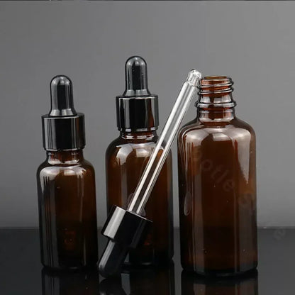 14PCS 15/30/50/100ml Glass Eye Dropper M Bottles with Funnels Labels Amber Tincture Leakproof Essential Oils Pipette Aromatherapy