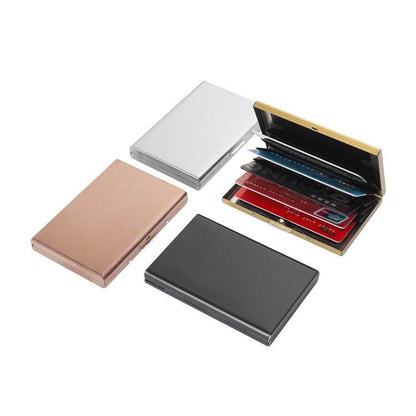 Aluminum Alloy Anti-Degaussing Credit Card Holder Black Stainless Steel Bank Card Holder Metal Card Holder RFID - MarvelouStoree