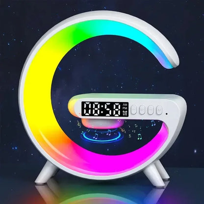 15W Fast Charging Multifunction Wireless Charger Pad Stand Speaker TF RGB Night Light Station for iPhone Samsung Xiaomi Huawei