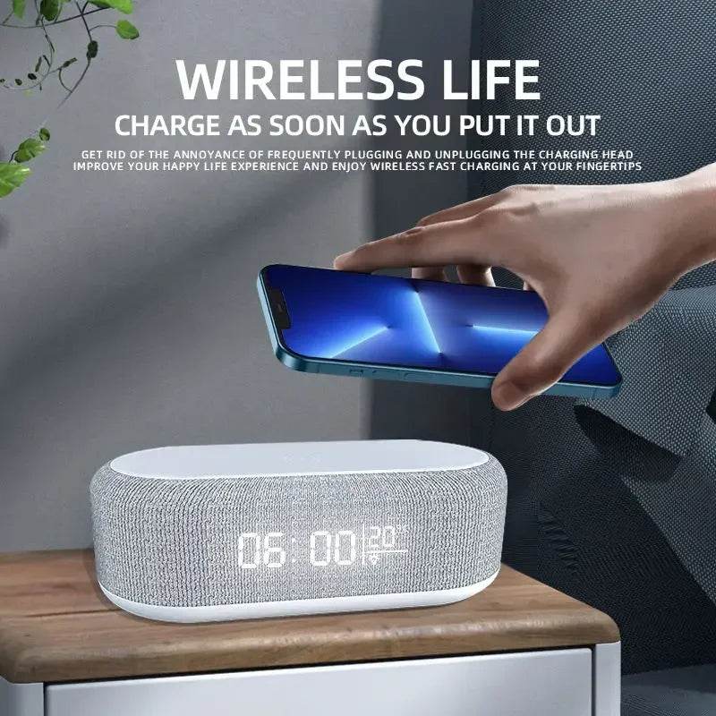 15W Wireless Chargers Pad Phone Fast Charging Dock Alarm Bedroom Lamp Night Light Desktop Clock Thermometer For iPhone Samsung - MarvelouStoree