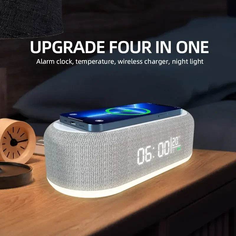 15W Wireless Chargers Pad Phone Fast Charging Dock Alarm Bedroom Lamp Night Light Desktop Clock Thermometer For iPhone Samsung - MarvelouStoree