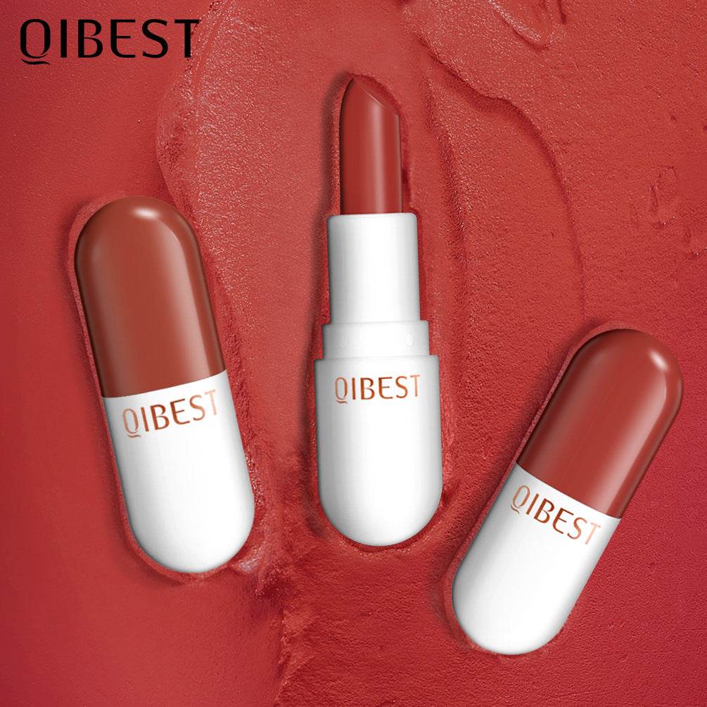 QIBEST Mini Capsule Lipstick Velvet Matte Lipstick Long Lasting Waterproof Pill Lipstick - MarvelouStoree