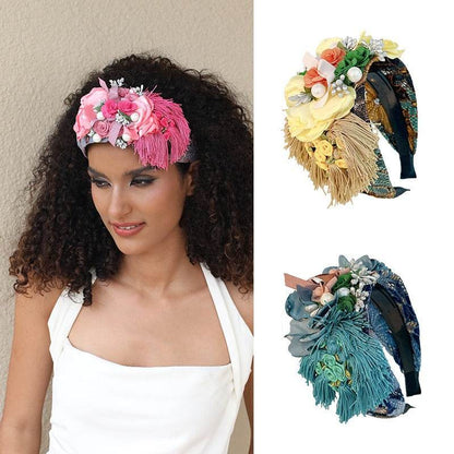 Fashionable and versatile handmade fabric flower headbands - MarvelouStoree