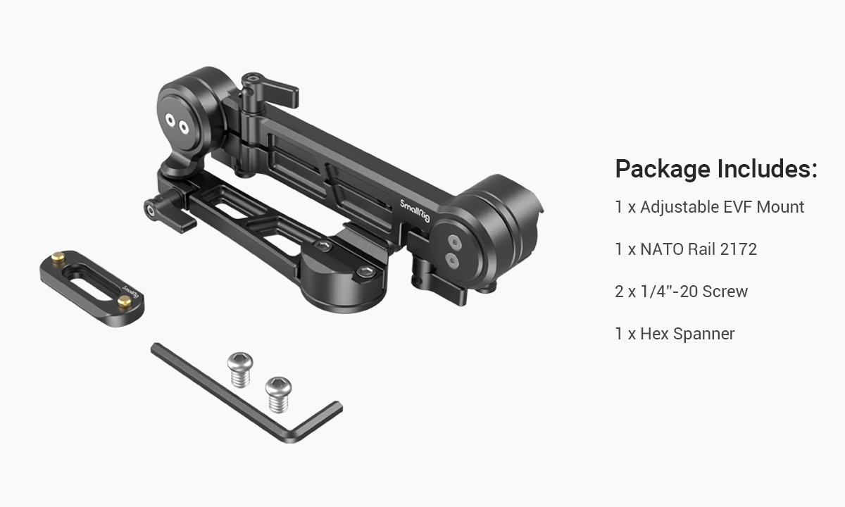 SmallRig Adjustable EVF Mount With NATO Clamp Supports Monitors For Sony for Canon Universal Camera Accessories MD3507