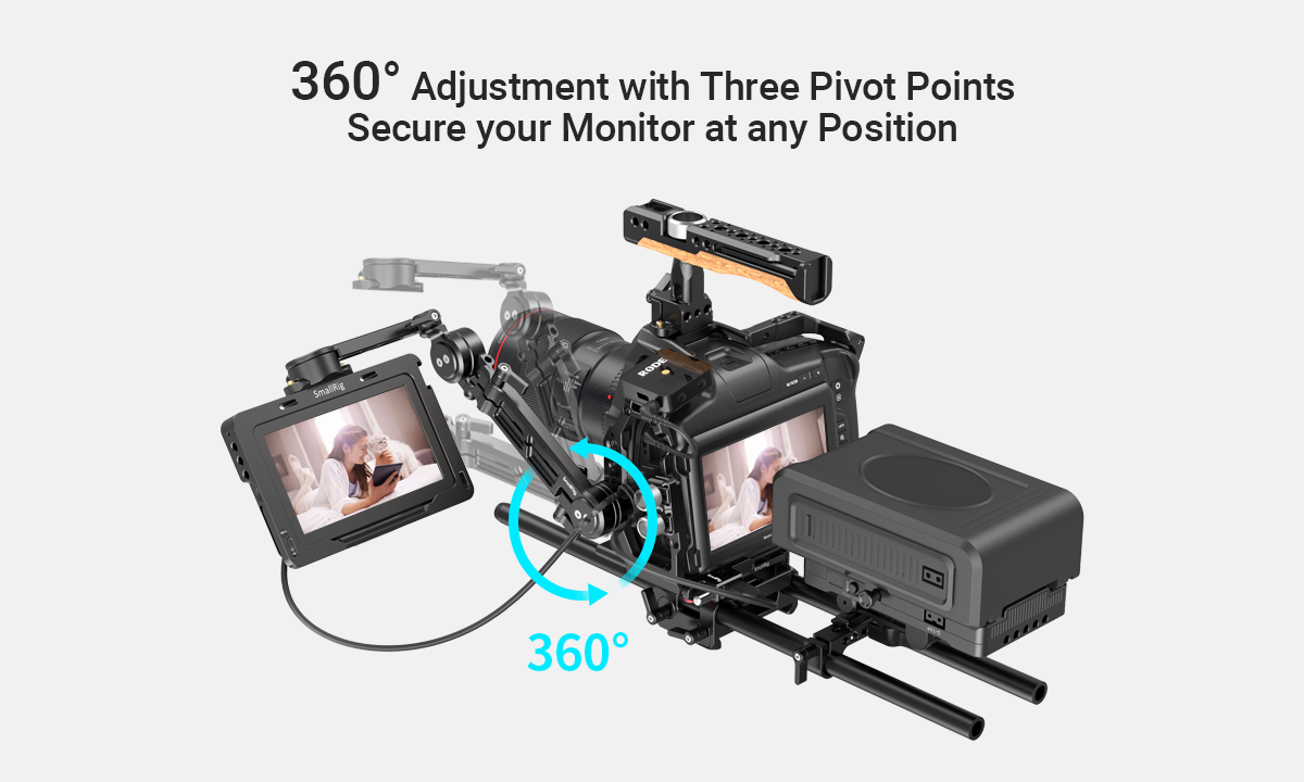 SmallRig Adjustable EVF Mount With NATO Clamp Supports Monitors For Sony for Canon Universal Camera Accessories MD3507