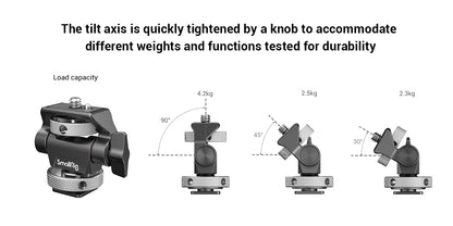 SmallRig DSLR Camera Clamp Swivel and Tilt Adjustable Monitor Mount w/ Screws Mount for Monitor Flash Light DIY Attachment 2903B