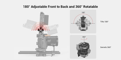 SmallRig DSLR Camera Clamp Swivel and Tilt Adjustable Monitor Mount w/ Screws Mount for Monitor Flash Light DIY Attachment 2903B