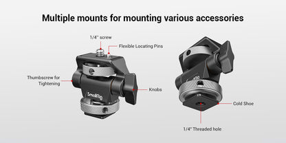 SmallRig DSLR Camera Clamp Swivel and Tilt Adjustable Monitor Mount w/ Screws Mount for Monitor Flash Light DIY Attachment 2903B