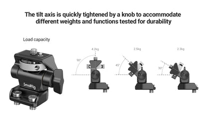 SmallRig DSLR Camera Clamp Swivel and Tilt Adjustable Monitor Mount w/ Screws Mount for Monitor Flash Light DIY Attachment 2903B