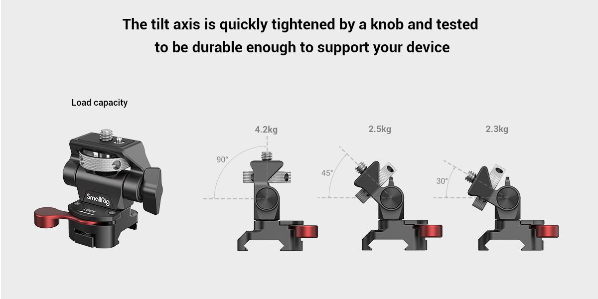 SmallRig DSLR Camera Clamp Swivel and Tilt Adjustable Monitor Mount w/ Screws Mount for Monitor Flash Light DIY Attachment 2903B