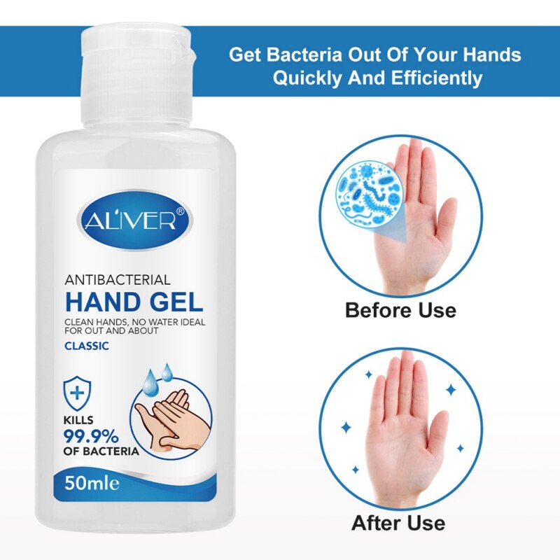 Hand Sanitizer Gel Bacteriostatic Gel Disinfection Sterilization Liquid Hand Soap Portable No-wash 50ML