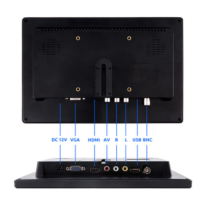 10.1inch Computer Display Monitor 1024*600 Portable LCD HD Monitor Mini TV Screen VGA/BNC/USB/HDMI/AV Input 2 Channel Video 12V