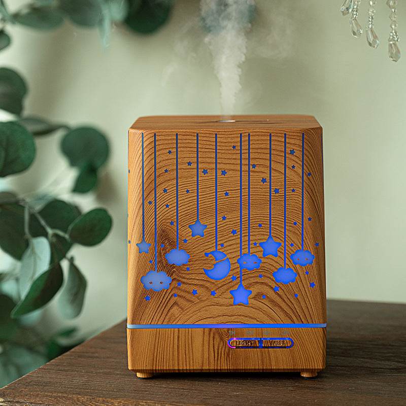 Large Capacity Wood Grain Aromatherapy Machine Home Bedroom Humidification Essential Oil Remote Control Ultrasonic Automatic Aroma Diffuser - MarvelouStoree