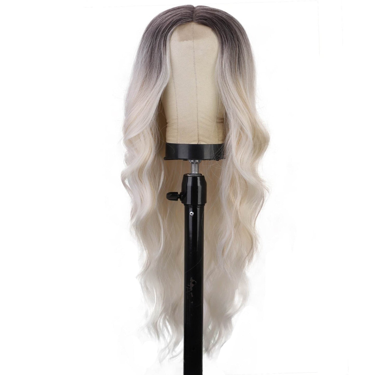 Chemical Fiber Wig Hair, European and American Wigs, Women's Long Curly Hair, Gradually Changing Color, Front Lace Wig Headband - MarvelouStoree