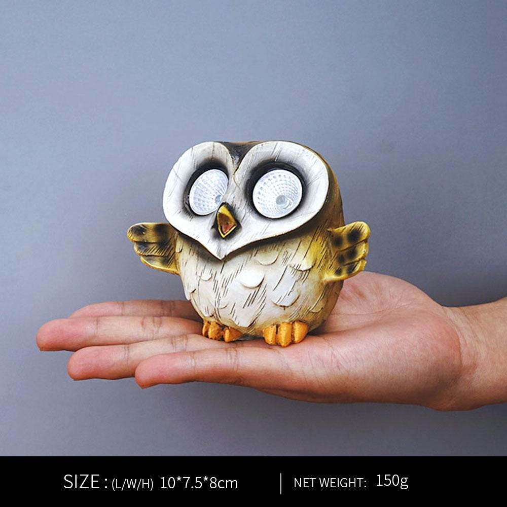 Owl solar lamp resin decoration