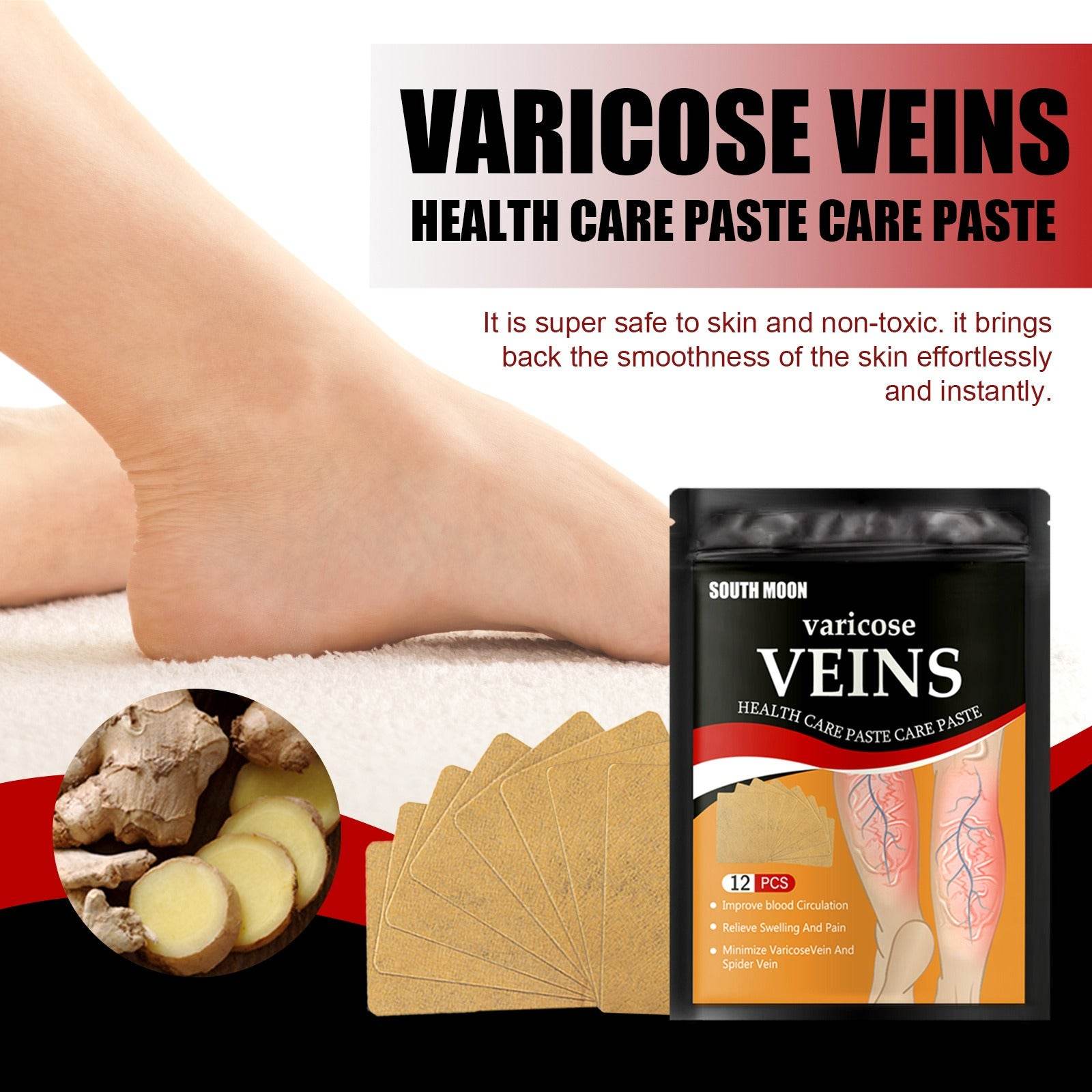 Venous health patch relieves varicose blood vessel blockage and protrusions in the feet. Cold compress venous health patch - MarvelouStoree