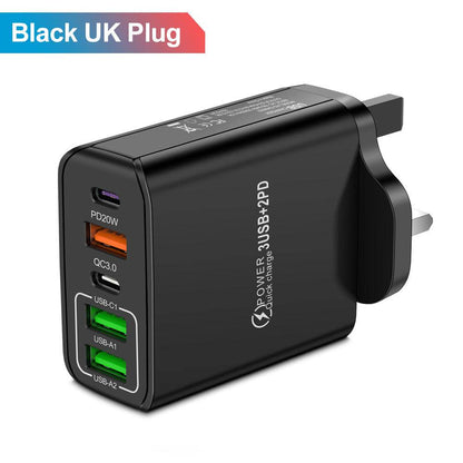 2PD+3USB fast charging mobile phone charger - MarvelouStoree