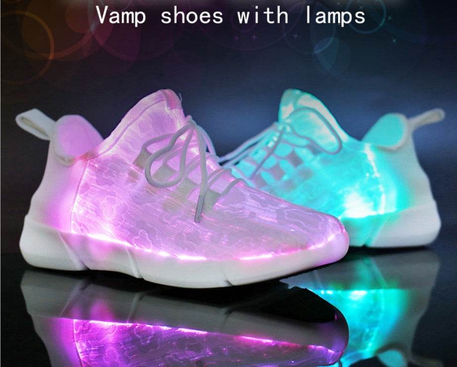 Fiber Optic LED Shoes USB Recharge Glowing Sneakers Man Llight Up Shoes - MarvelouStoree