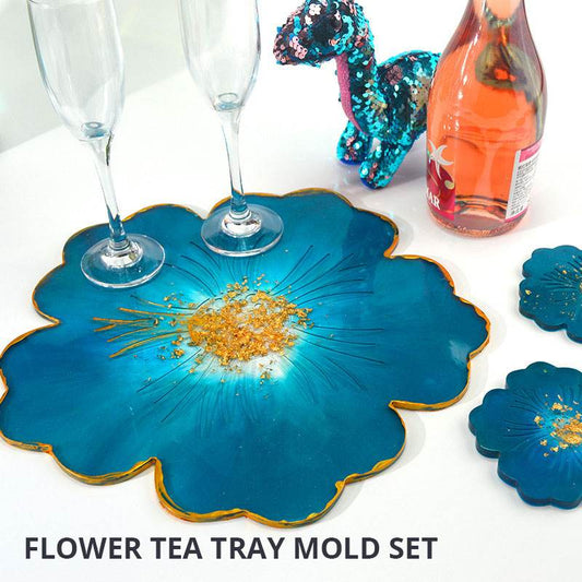 Drip Glue Mold Diy Flower Cherry Blossom Coaster Mold Petal Resin Tray Tea Tray Set Fruit Tray Silicone Mold - MarvelouStoree