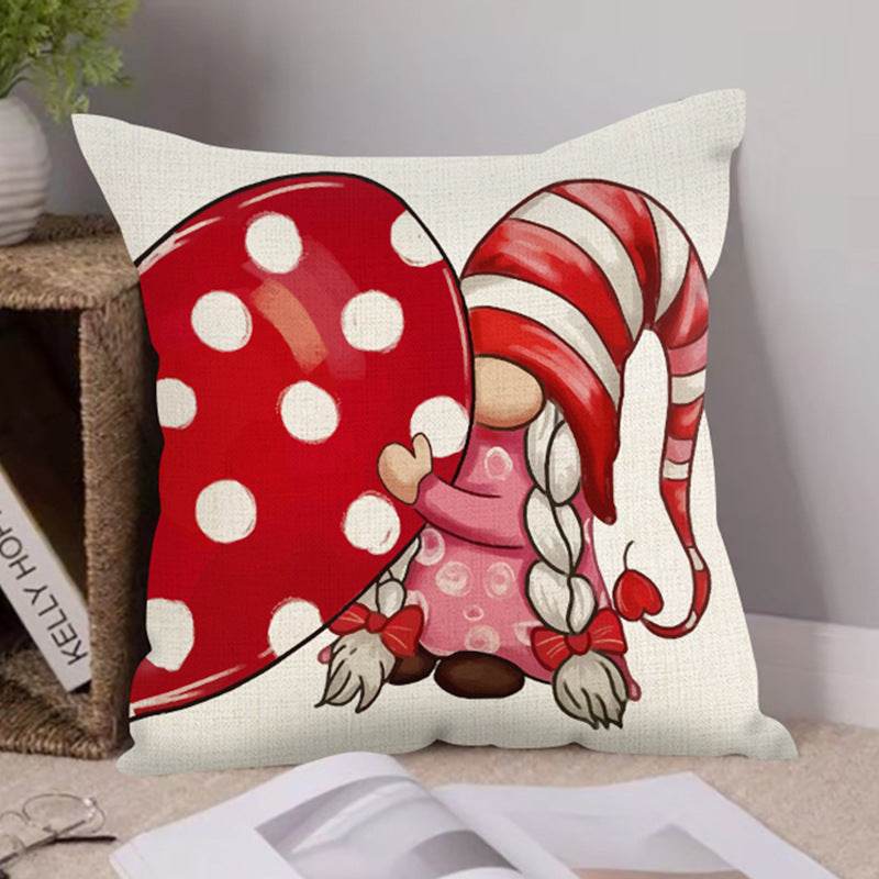 Valentine's Day Linen Printed Pillow Amazon Dwarf Festival Pillow Cover Living Room Sofa Pillow - MarvelouStoree