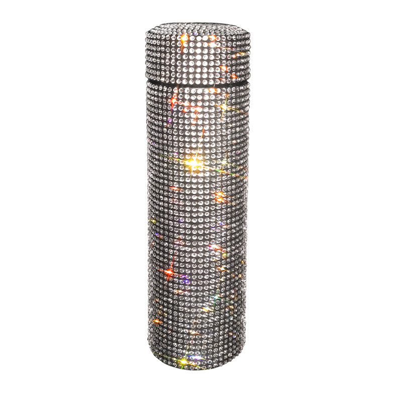 Bling Rhinestone Thermos Bottle Insulated Double Wall Stainless Steel Water Bottle Coffee Travel Car Coffee Mug Cup Vacuum Flask