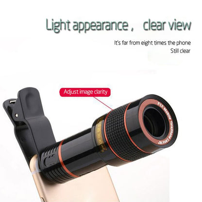 Phone No Dark Corner 12X Zoom Optical Telescope Camera Lens HD Mobile Phone Telephoto Lens with Clips