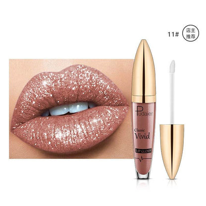 Pudaier matte pearl gloss lip gloss does not stick to cup lip glaze, develops color, liquid lipstick, and lip gloss - MarvelouStoree