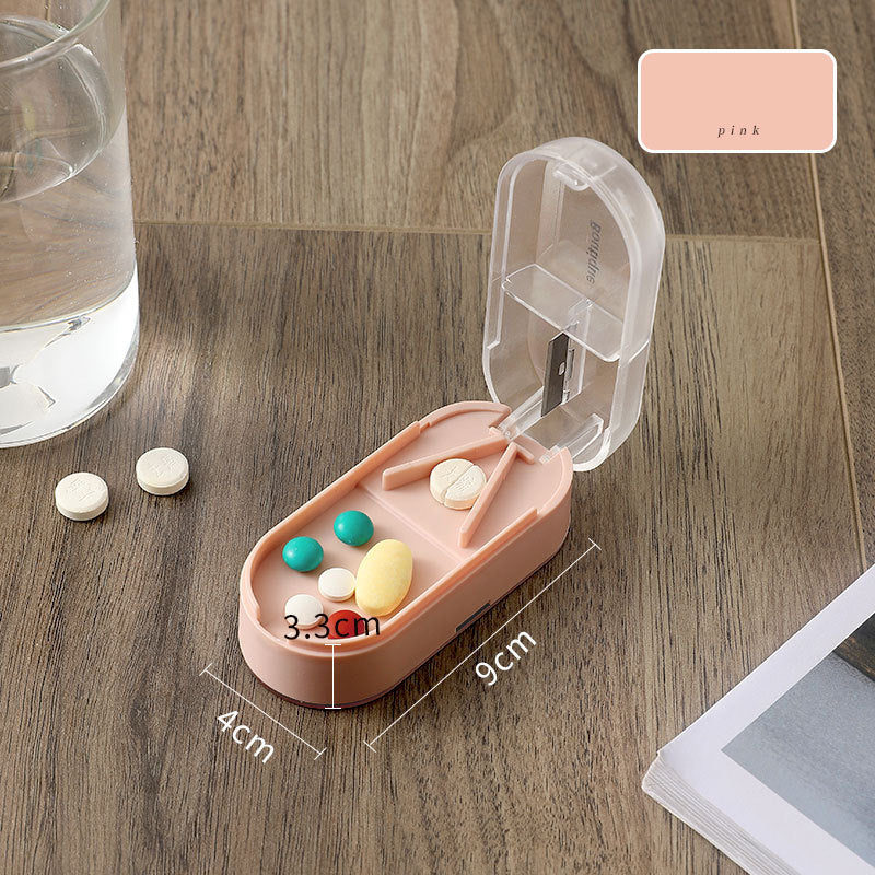 Medicine Dispenser Cutting Pill Box Cutting Tablet Packing Box Carry-On Pack a Week Small Pill Box