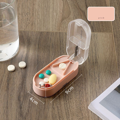 Medicine Dispenser Cutting Pill Box Cutting Tablet Packing Box Carry-On Pack a Week Small Pill Box