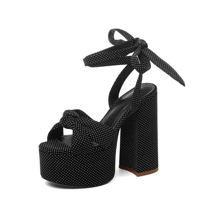 14cm Ultra High Heel Sandals Waterproof Platform Thick Heel Women's Shoes Nightclub Models Runway Shoes 40-43 - MarvelouStoree